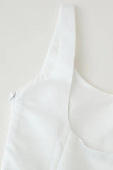 Juliet Bow Spaghetti Strap Cocktail Dress White 6