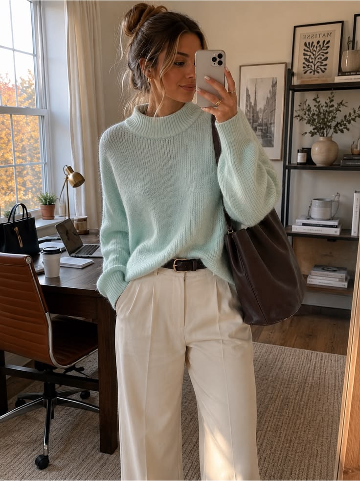 Margot Knit Sweater in Mint Mint 1