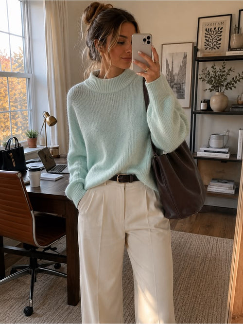 Margot Knit Sweater in Mint Mint 1