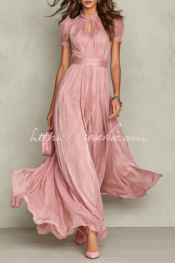 Ophelia Chiffon Maxi Dress Pink 3