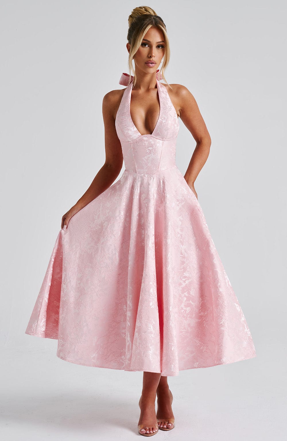 Effie Satin Midi Dress Blush 7