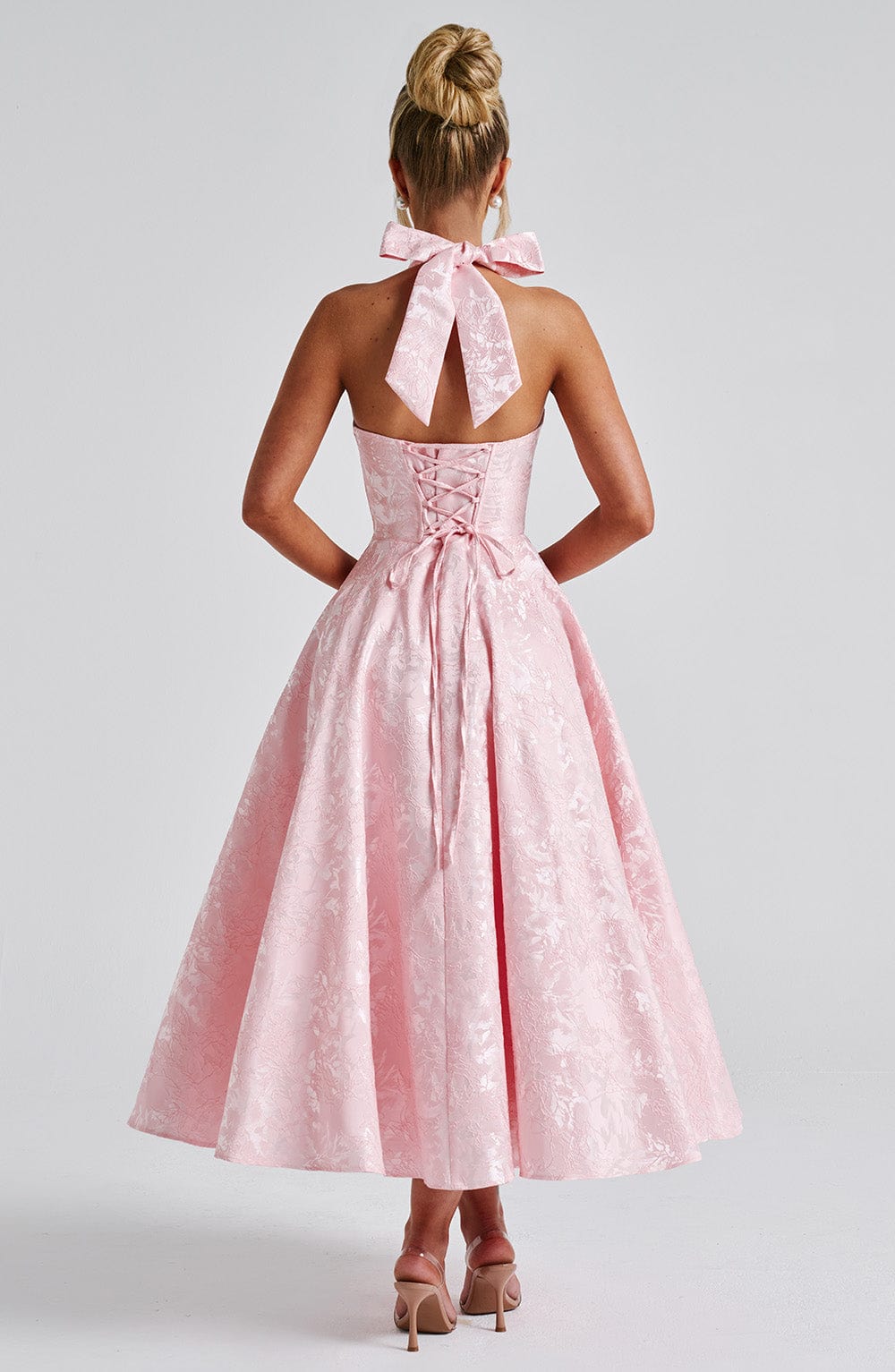 Effie Satin Midi Dress Blush 5