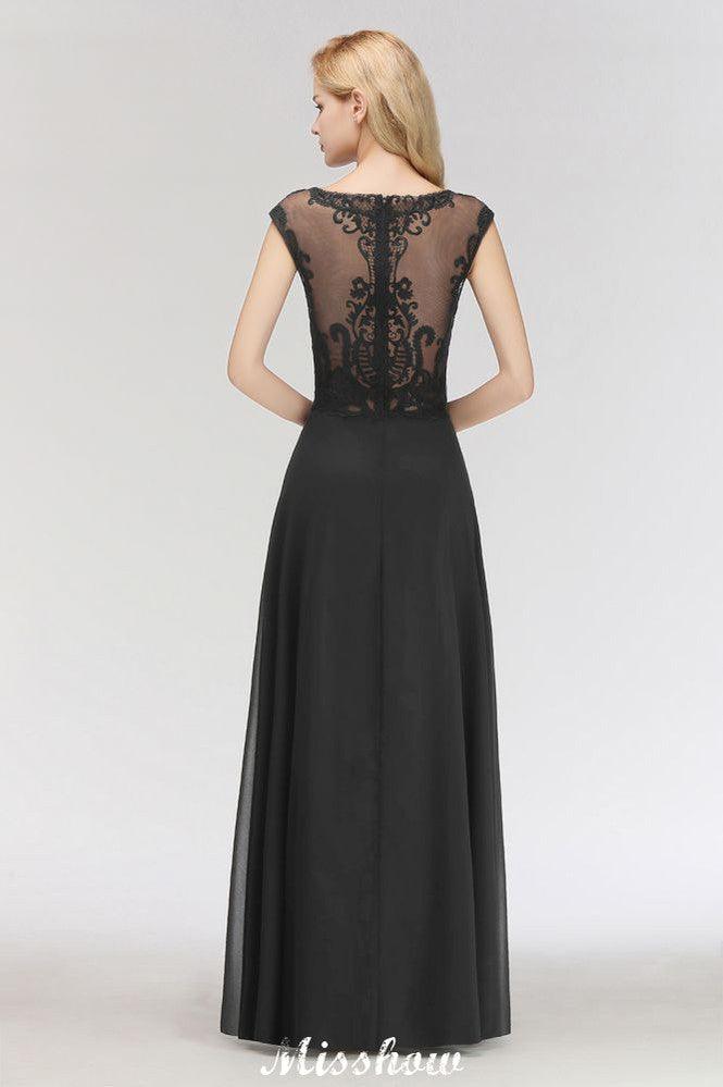 Evangeline A-Line Lace Maxi Dress Black 2