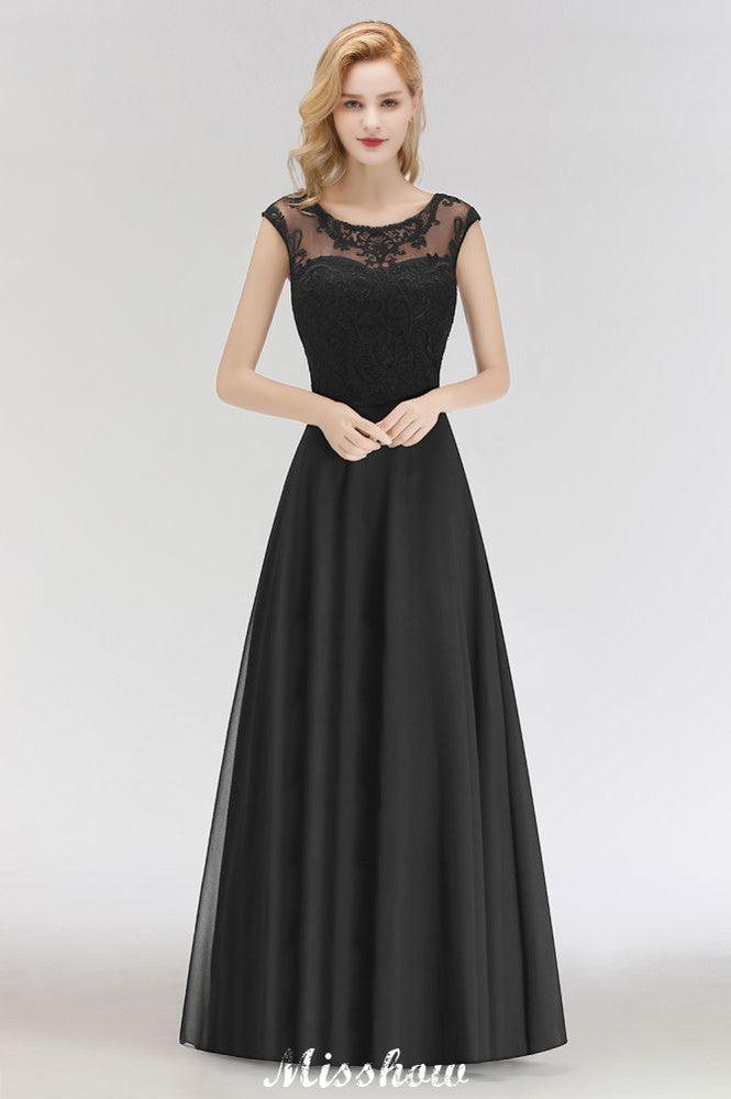 Evangeline A-Line Lace Maxi Dress Black 3