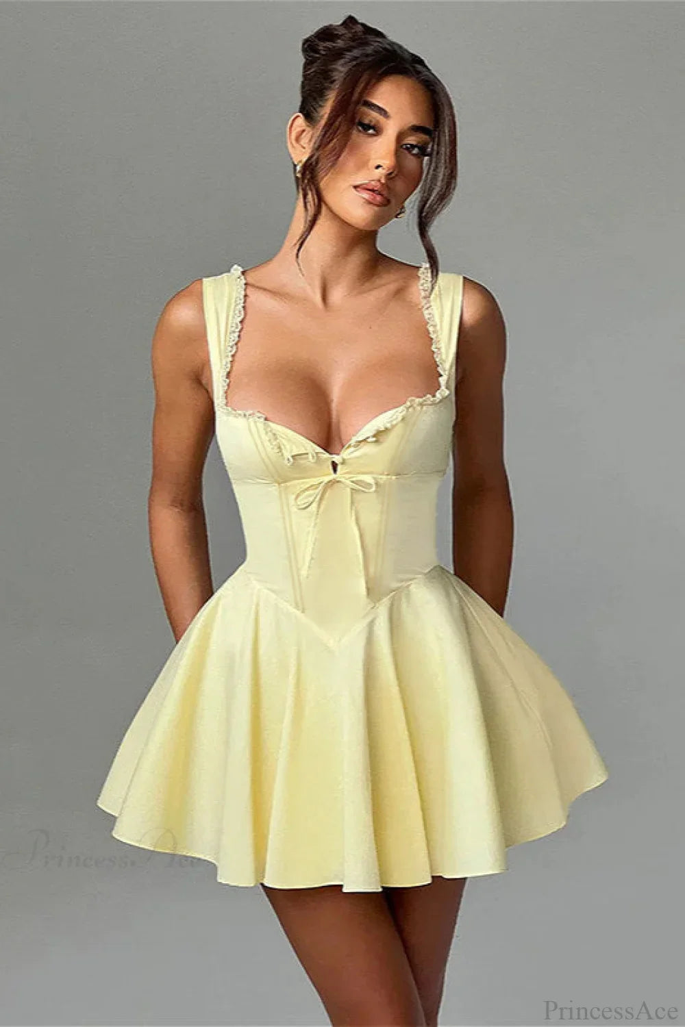 Margot A-Line Mini Dress in Sunny Yellow Yellow 1