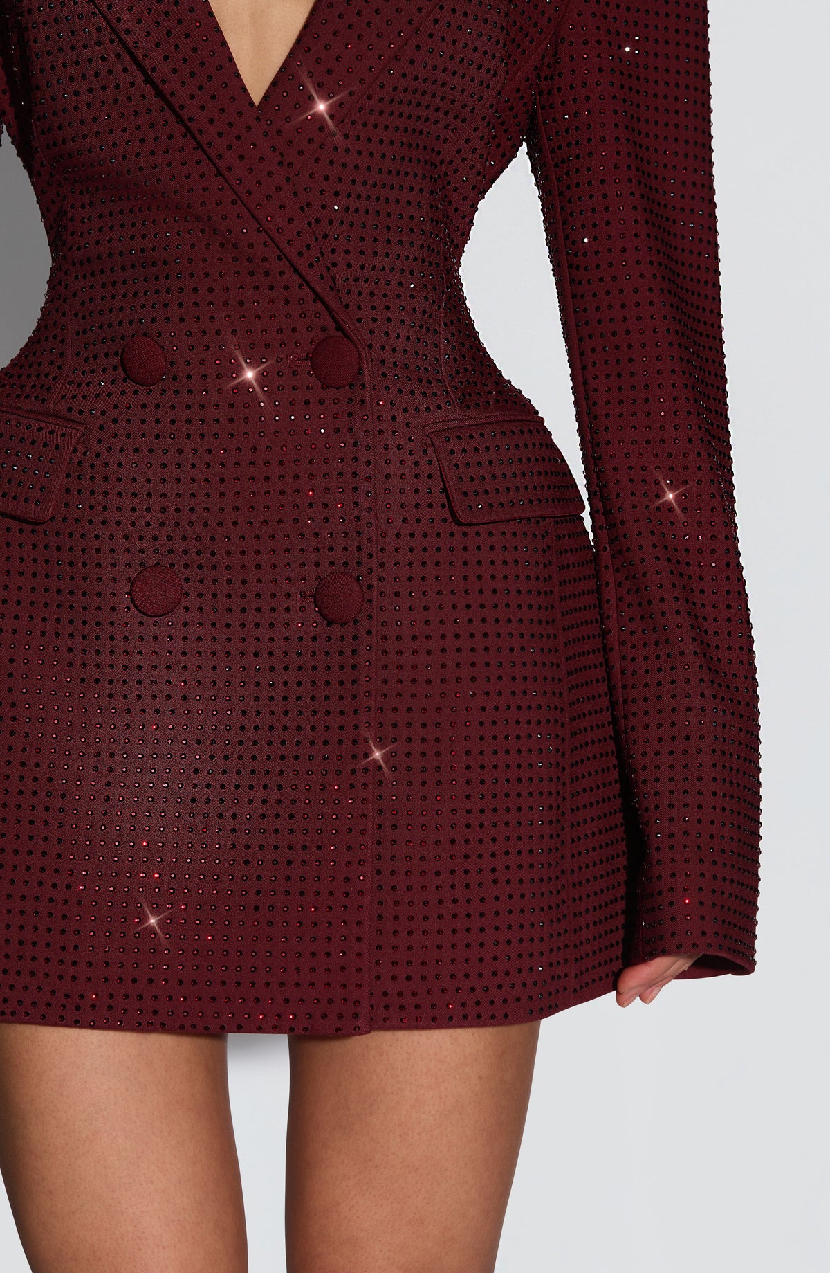 Elvira Sparkle Mini Dress Burgundy Sparkle 6