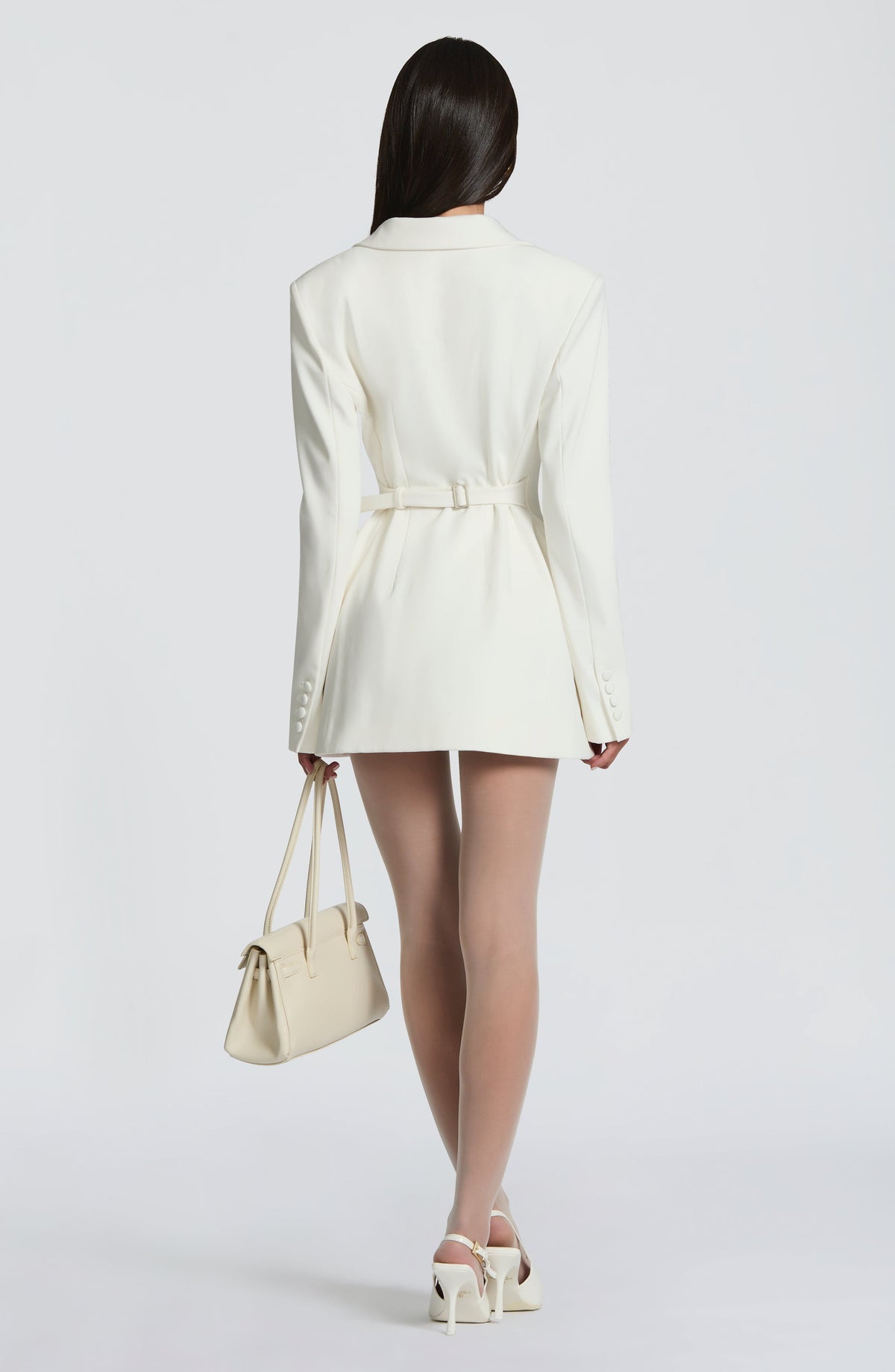 Elvira Sparkle Mini Dress Ivory 3