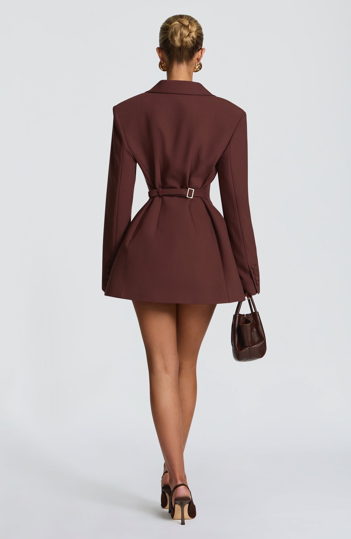 Elvira Sparkle Mini Dress Plum Brown 4