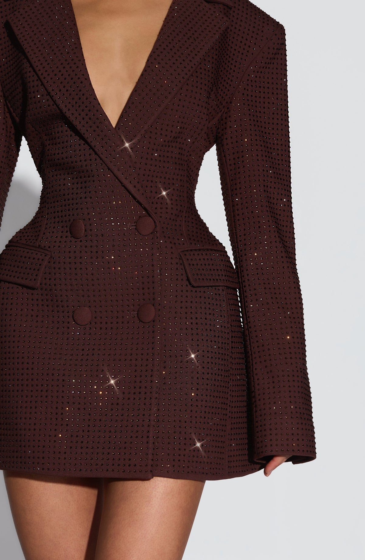 Elvira Sparkle Mini Dress Plum Brown Sparkle 4