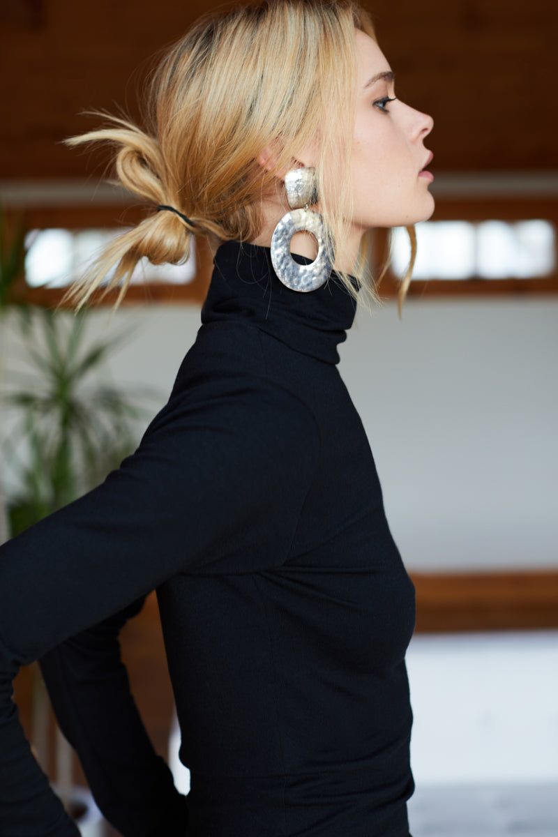 Renata Turtleneck Mini Dress in Jet Black Jet Black 3