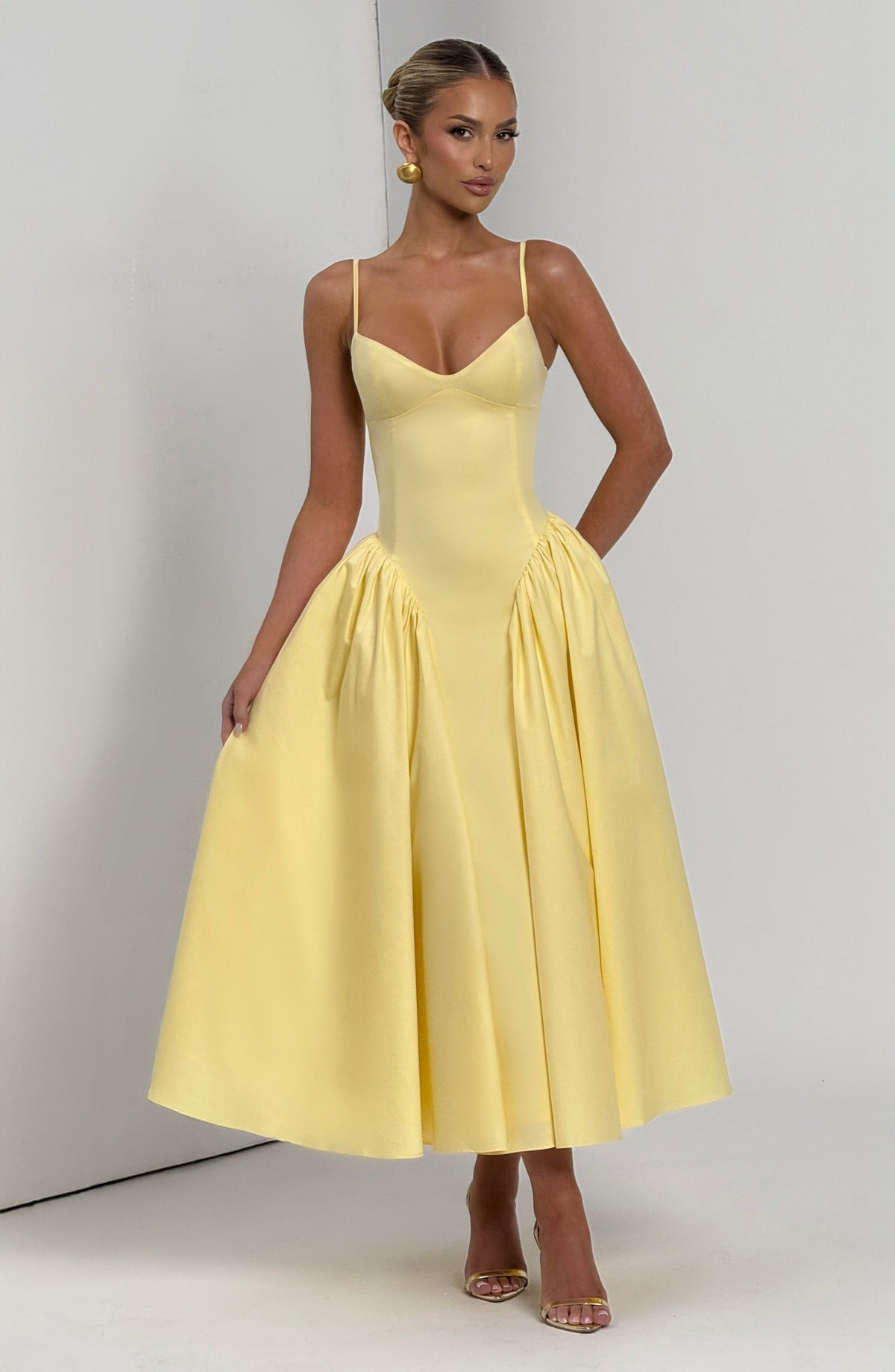 Emerson Lemon Midi Dress Lemon 6