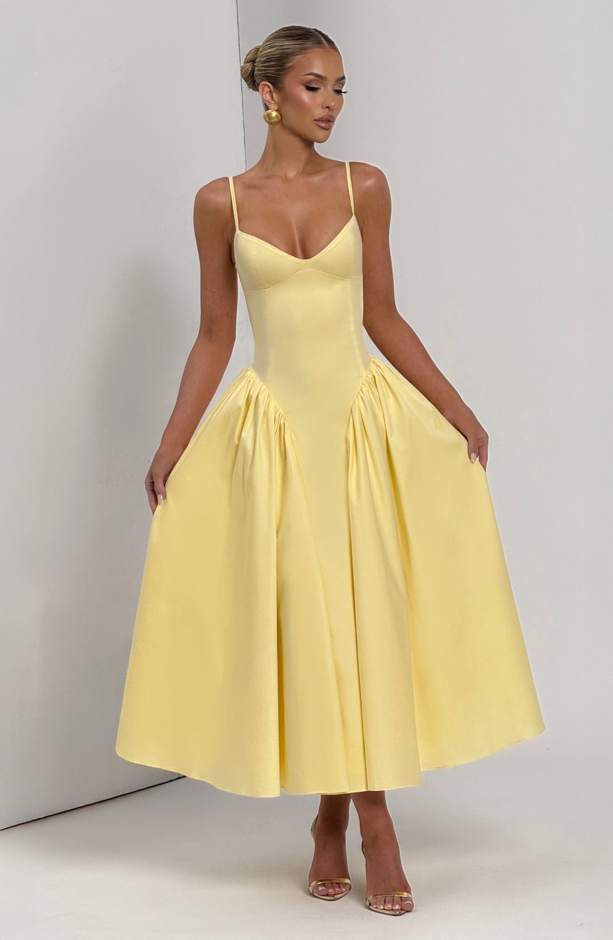 Emerson Lemon Midi Dress Lemon 5