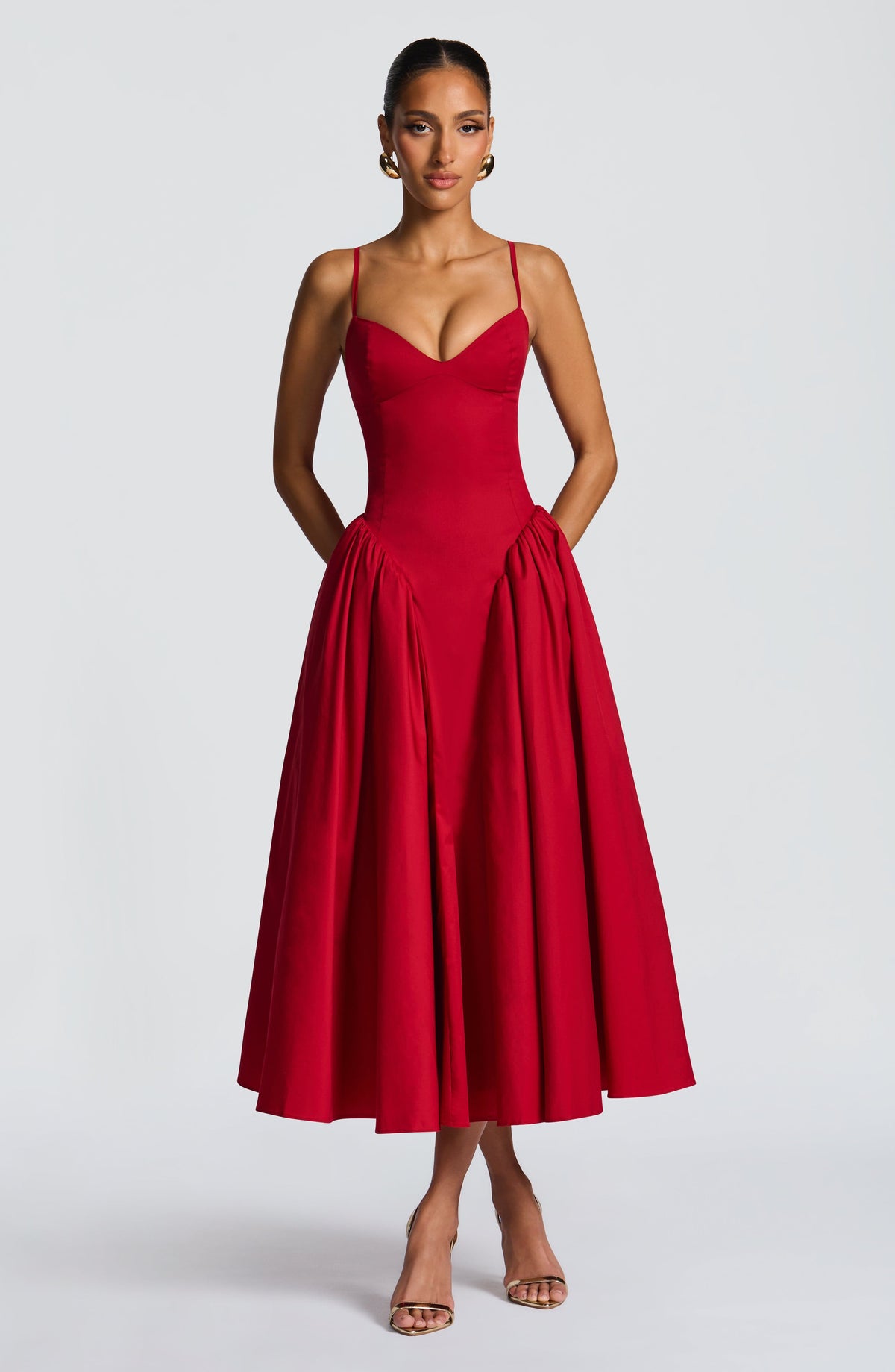Emerson Lemon Midi Dress Red 8