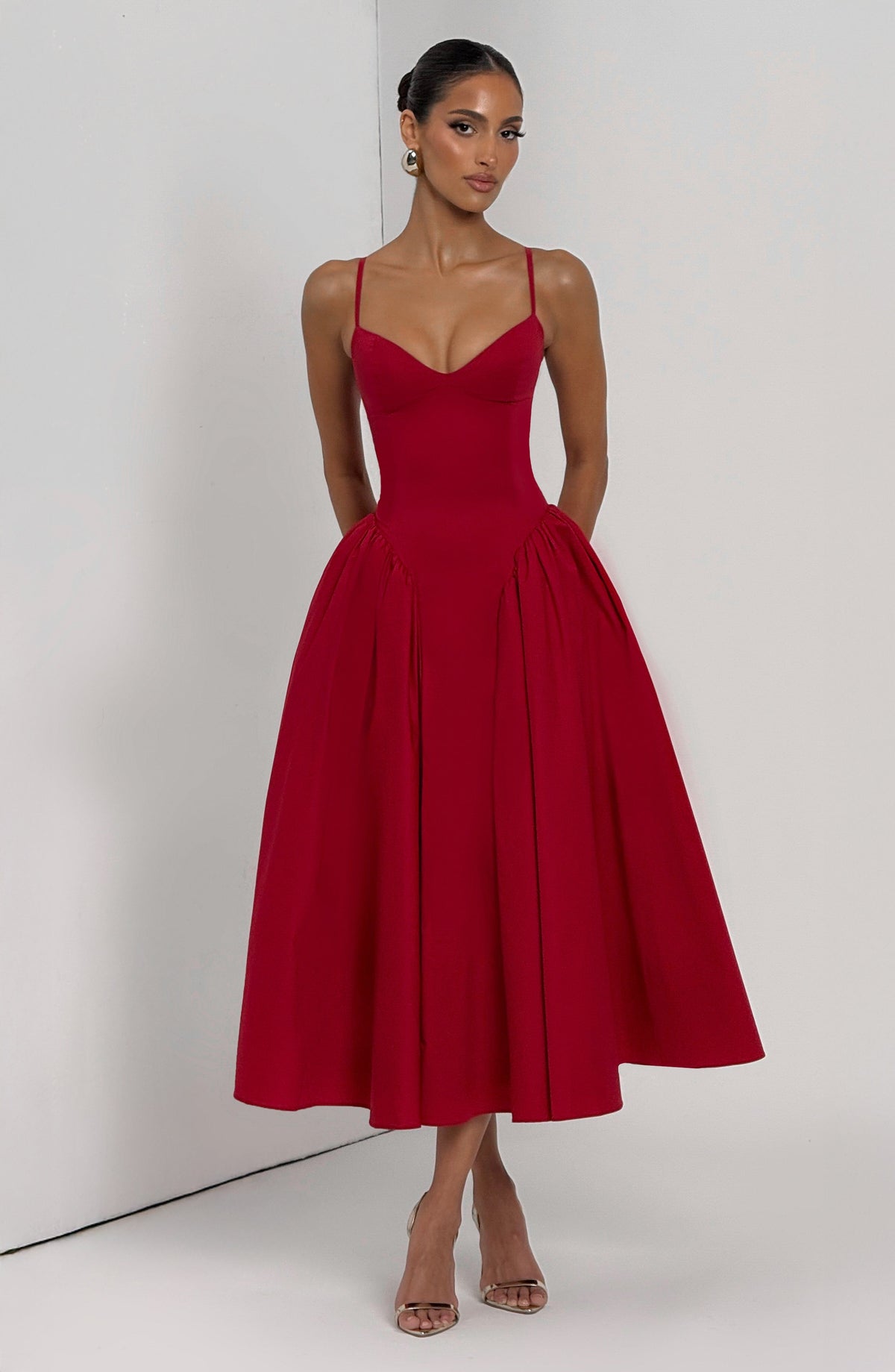 Emerson Lemon Midi Dress Red 7