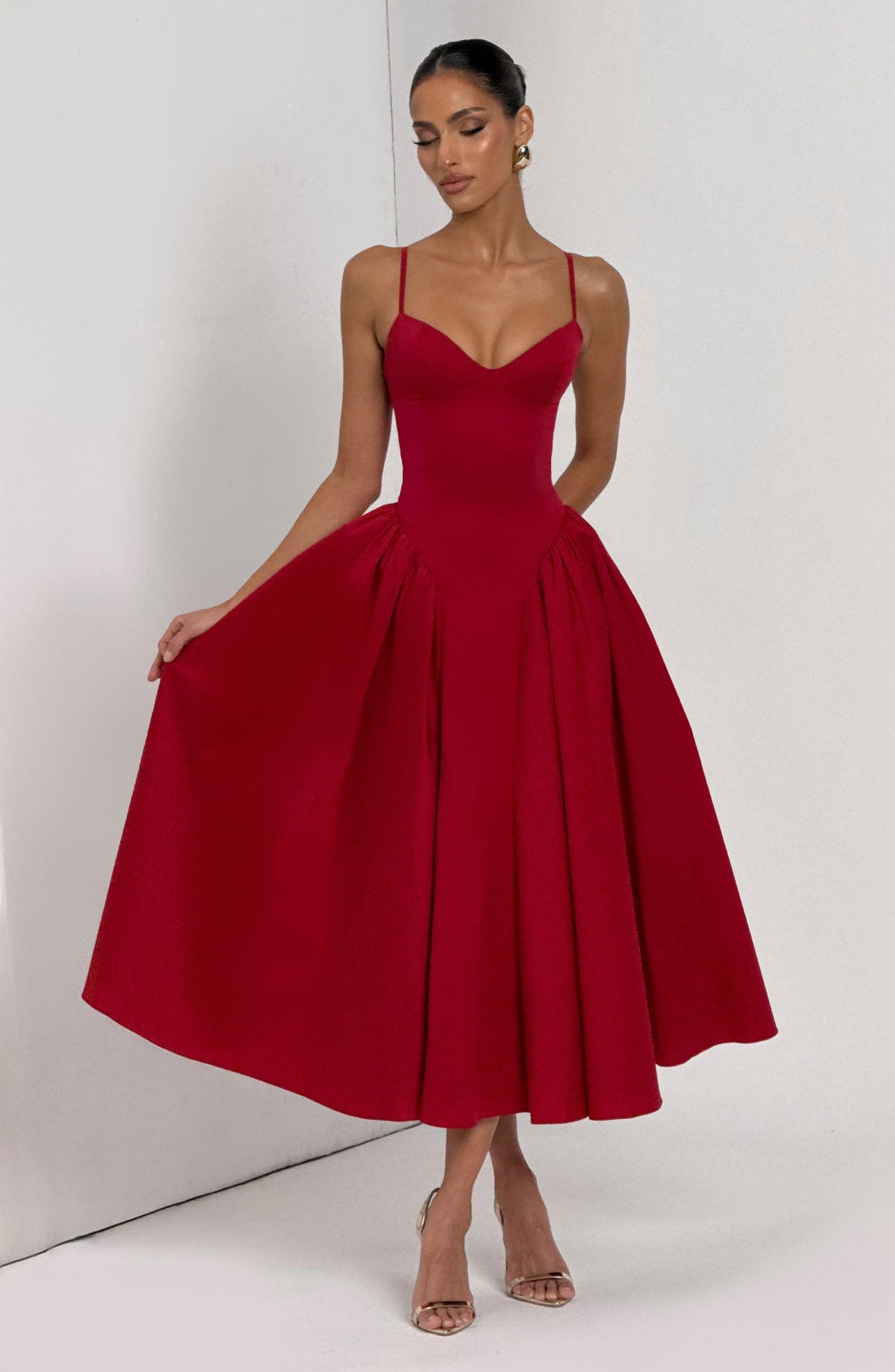 Emerson Lemon Midi Dress Red 6