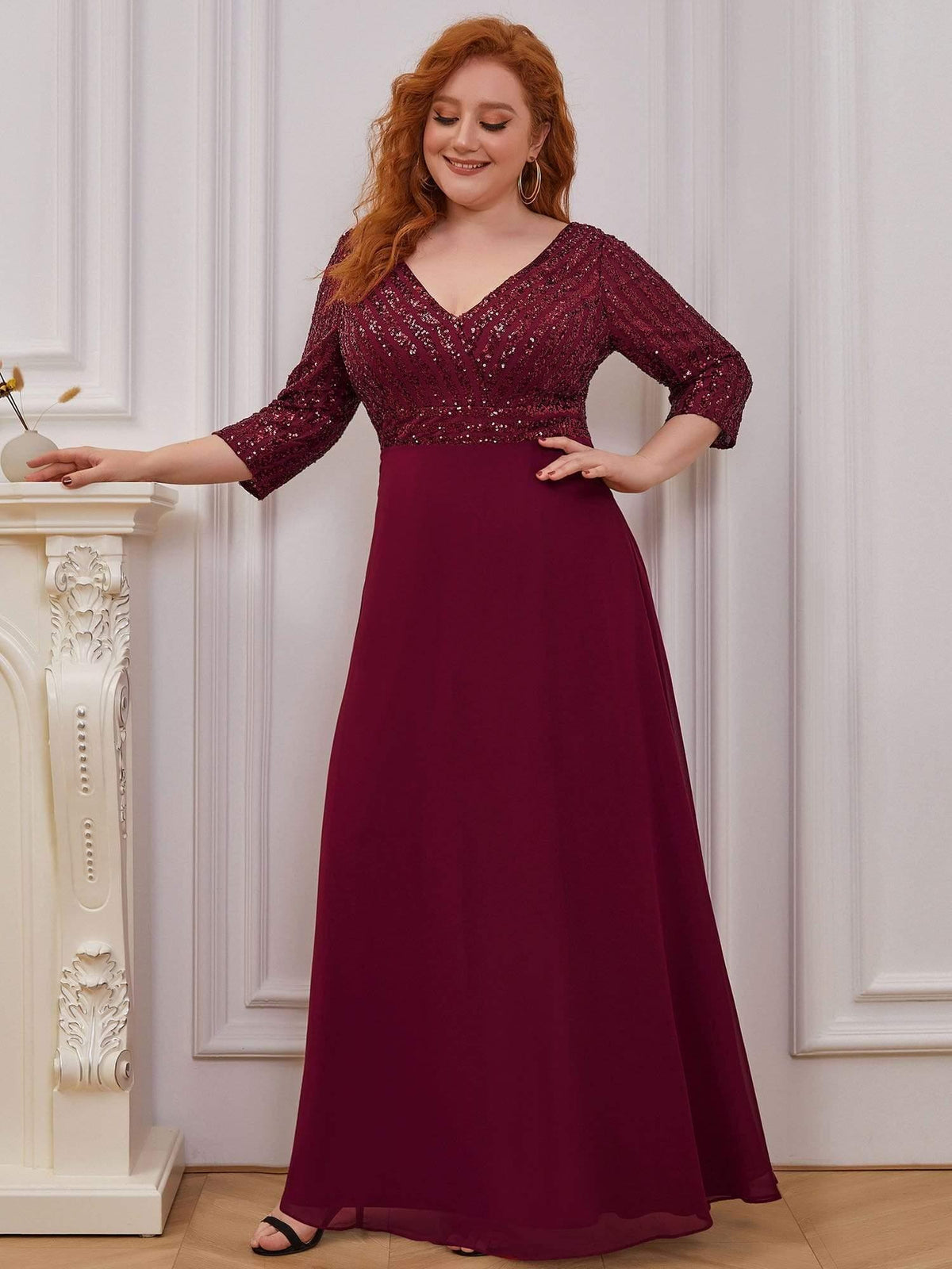 Luena Sequin A-Line Formal Dress Black 7