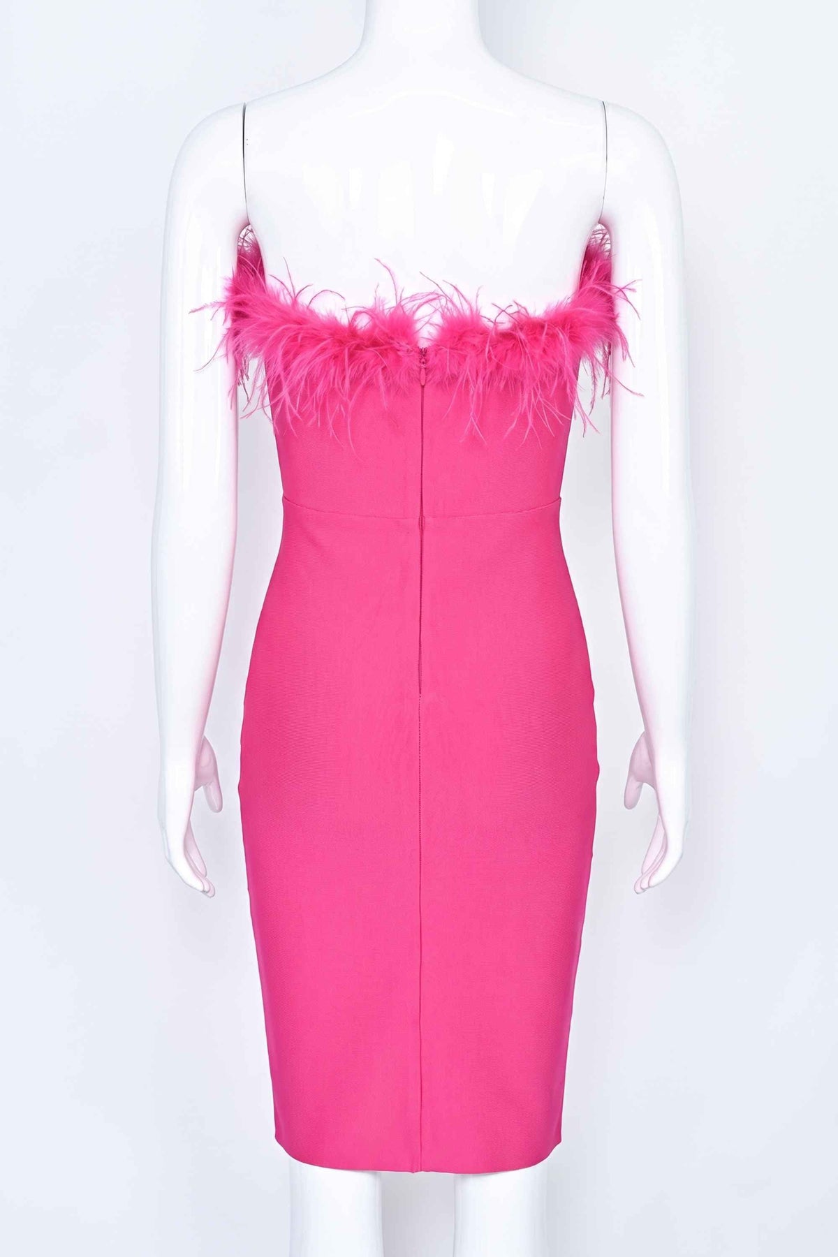 Erin Bandage Midi Dress in Black Hot Pink 6