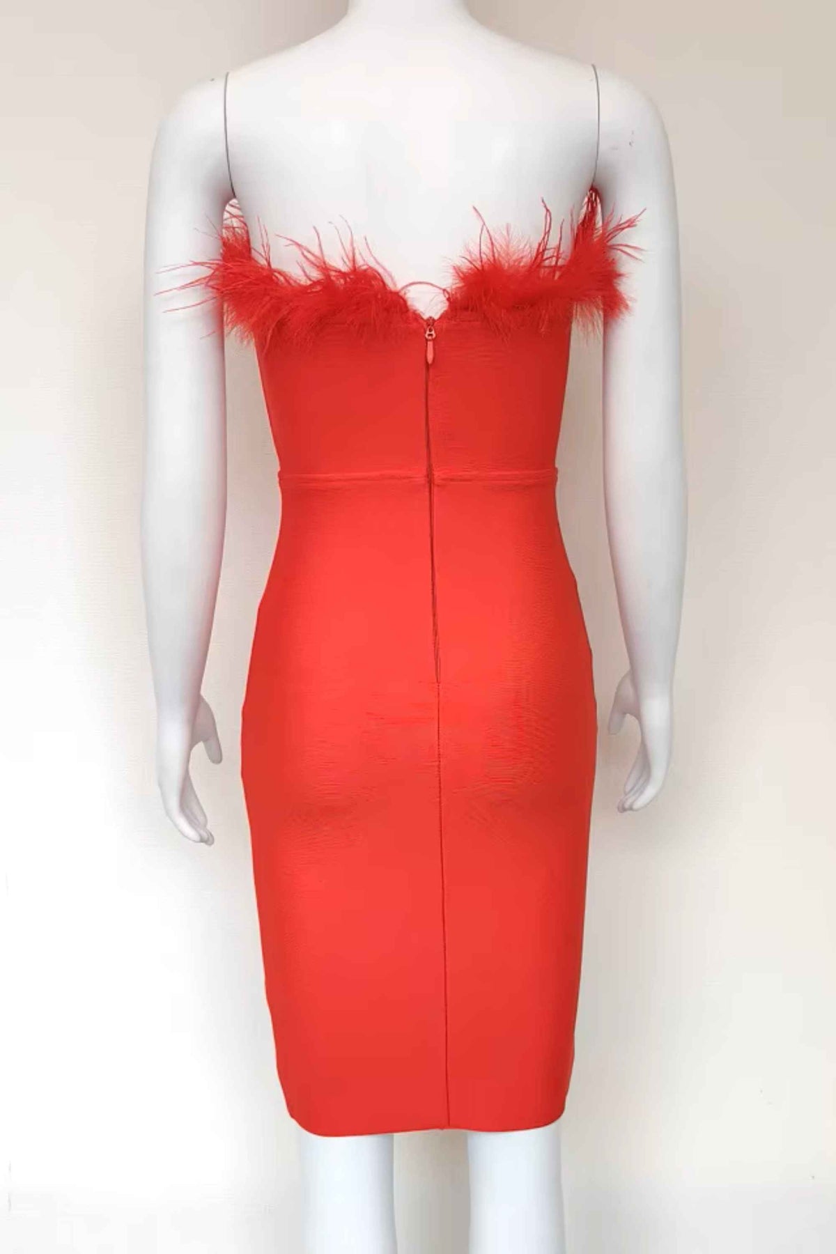 Erin Bandage Midi Dress in Black Lipstick Red 6