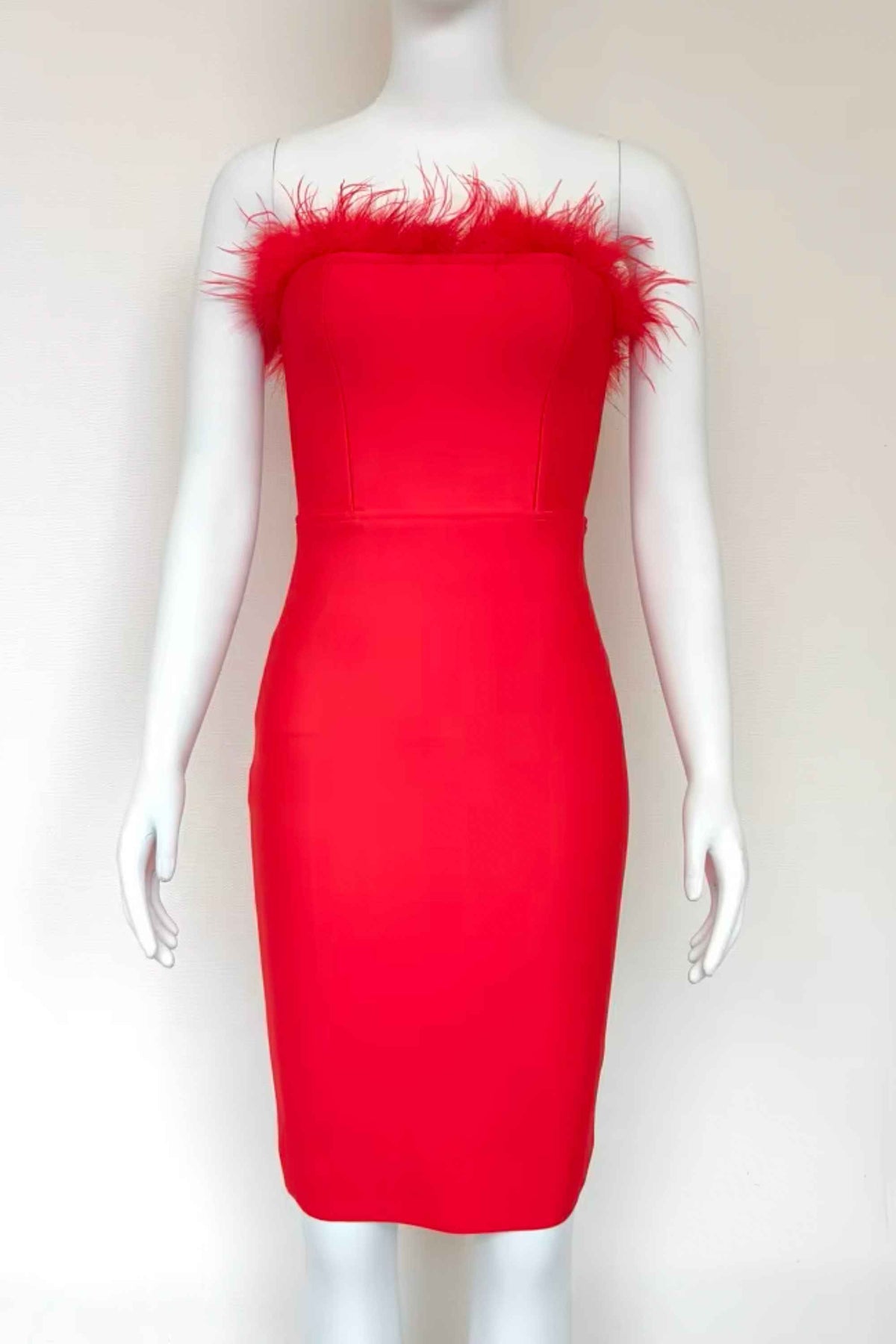 Erin Bandage Midi Dress in Black Lipstick Red 5