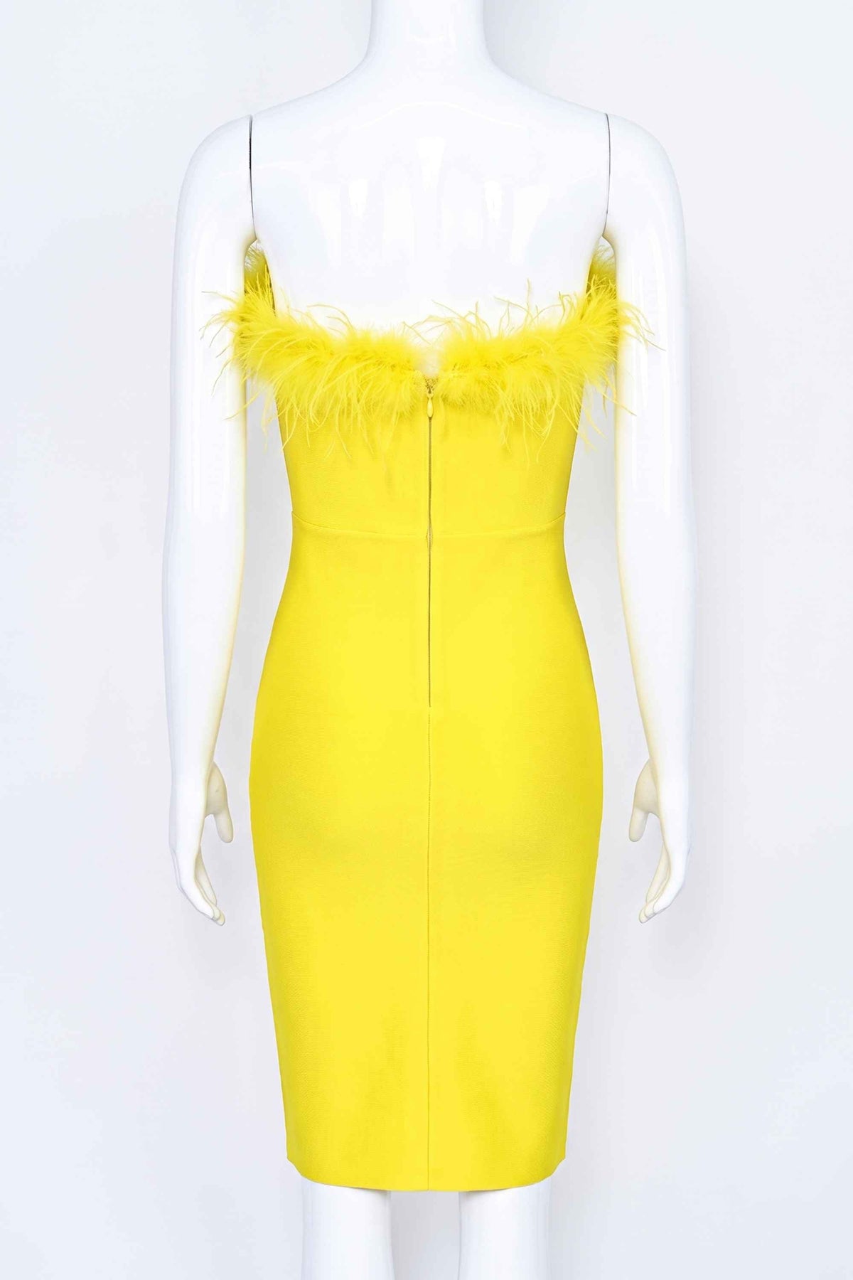 Erin Bandage Midi Dress in Black Sun Yellow 6