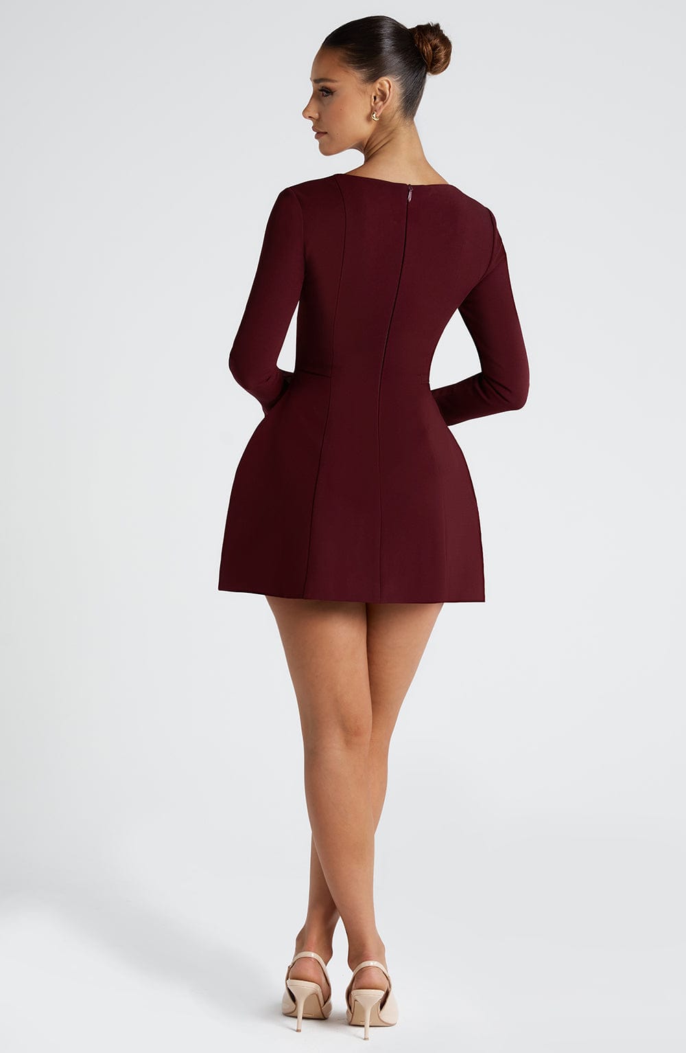 Viveca Satin Mini Dress in Cherry Lacquer Cherry Lacquer 3