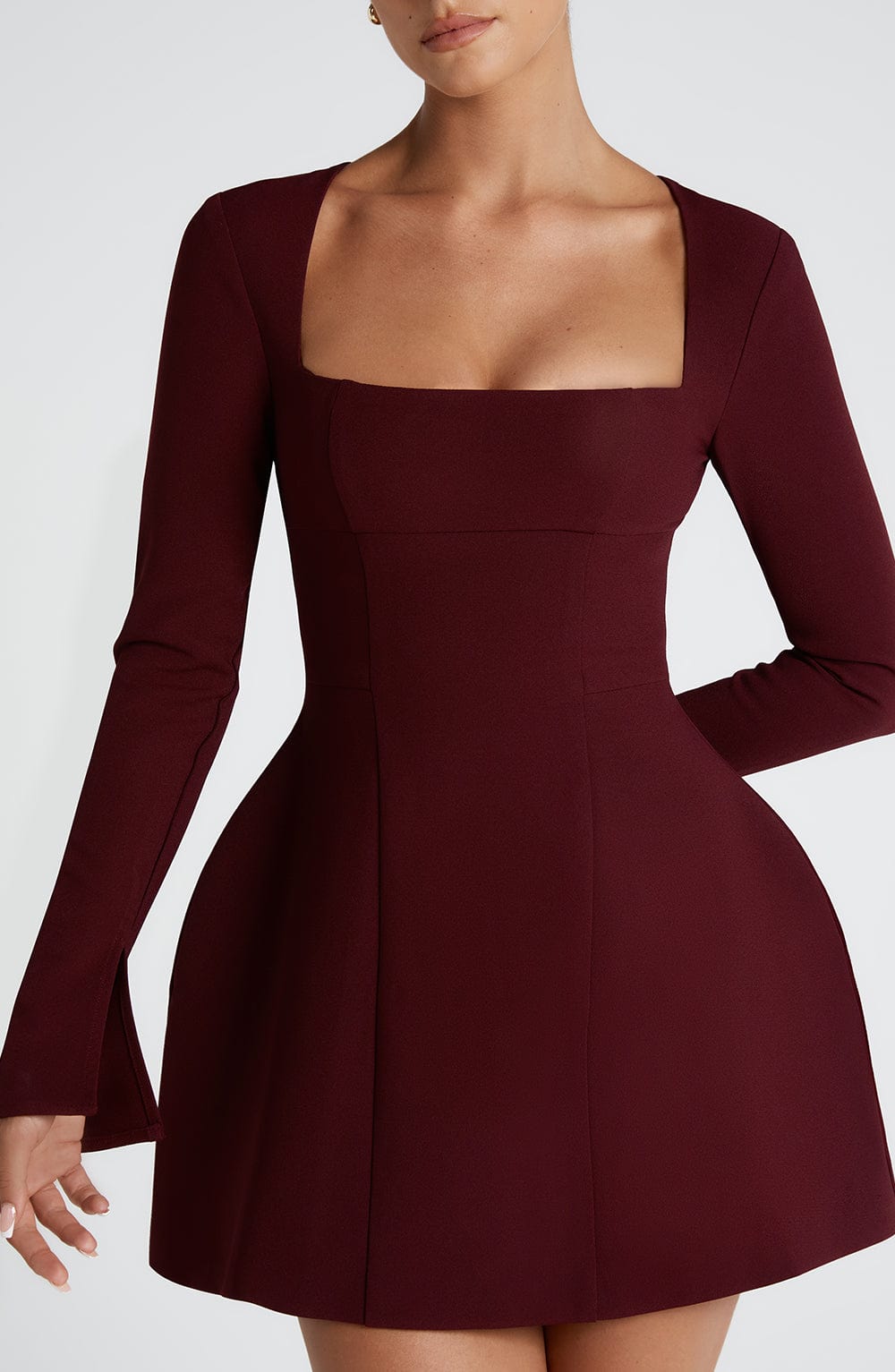 Viveca Satin Mini Dress in Cherry Lacquer Cherry Lacquer 5