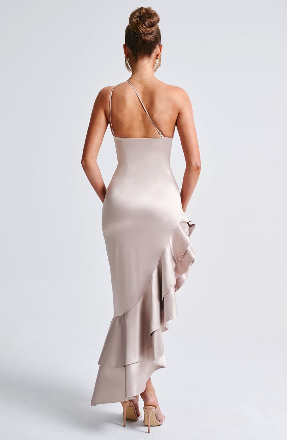 Esmeraya Silk Maxi Dress in Blush Champagne 4