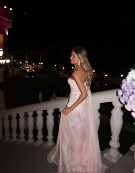 Valentina Beaded Chiffon One-Shoulder Gown Picture Color 10