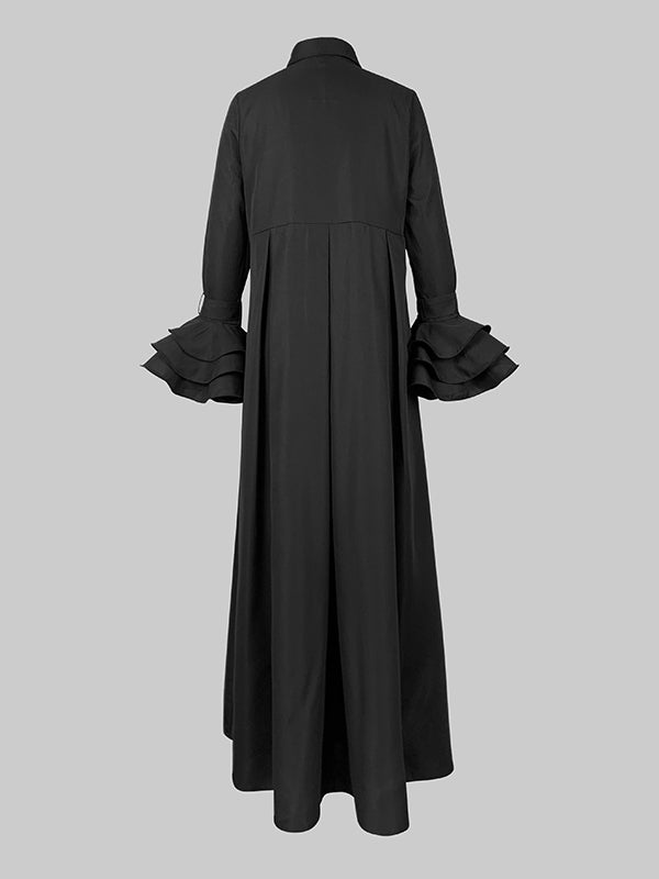 Celestine Pleated Maxi Shirt Dress WHITE 8