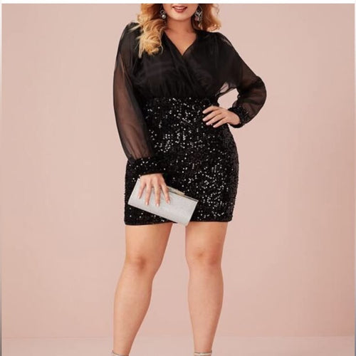 Amir Sequin Mini Dress Black 1