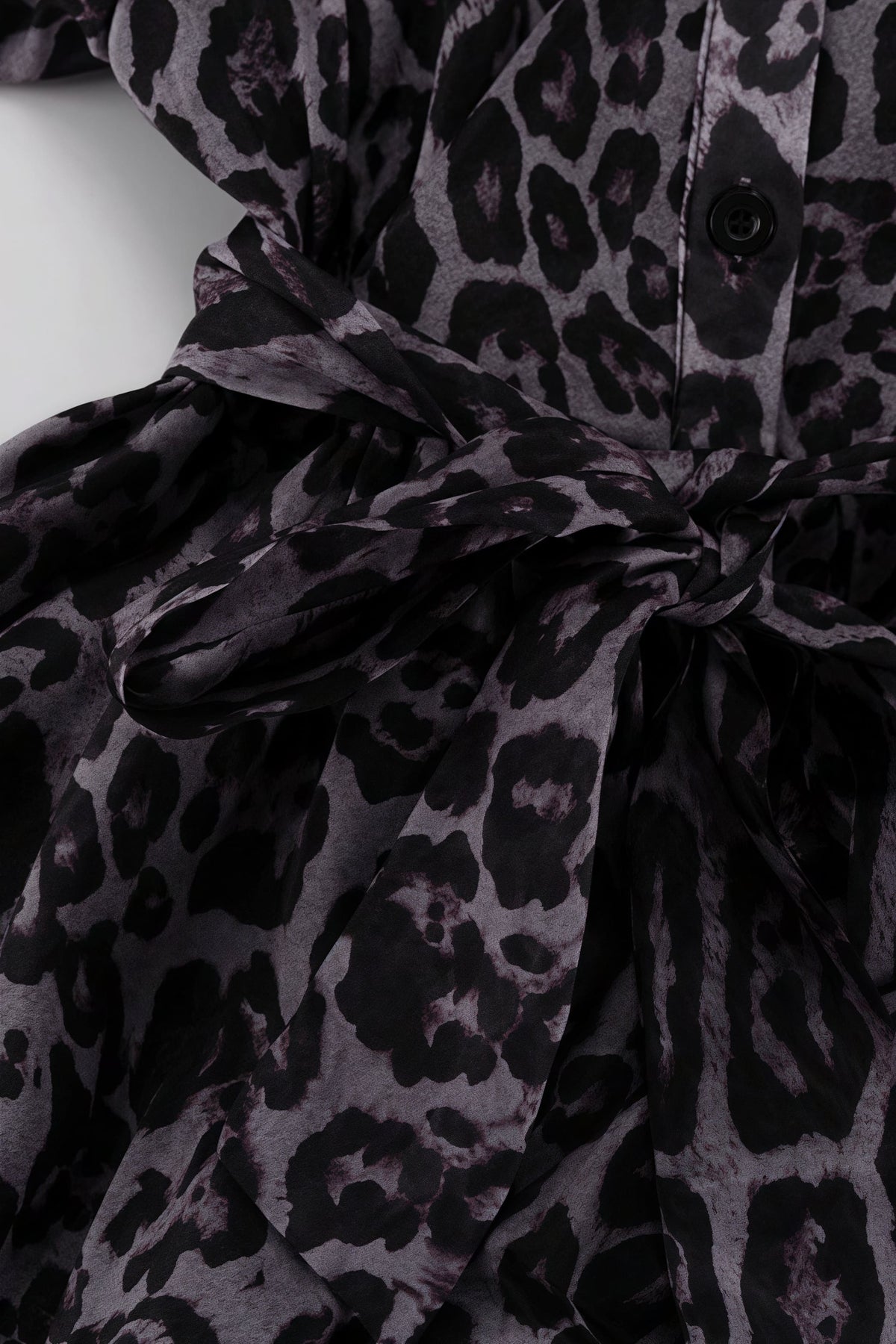 Margot Leopard Chiffon Mini Dress Black 8