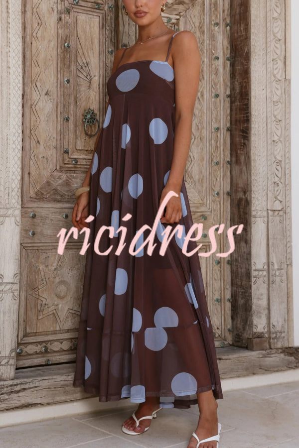 Delphine Mesh Maxi Dress Blue 5