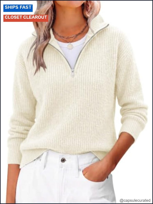 Margot Cropped Sweater Cream 1