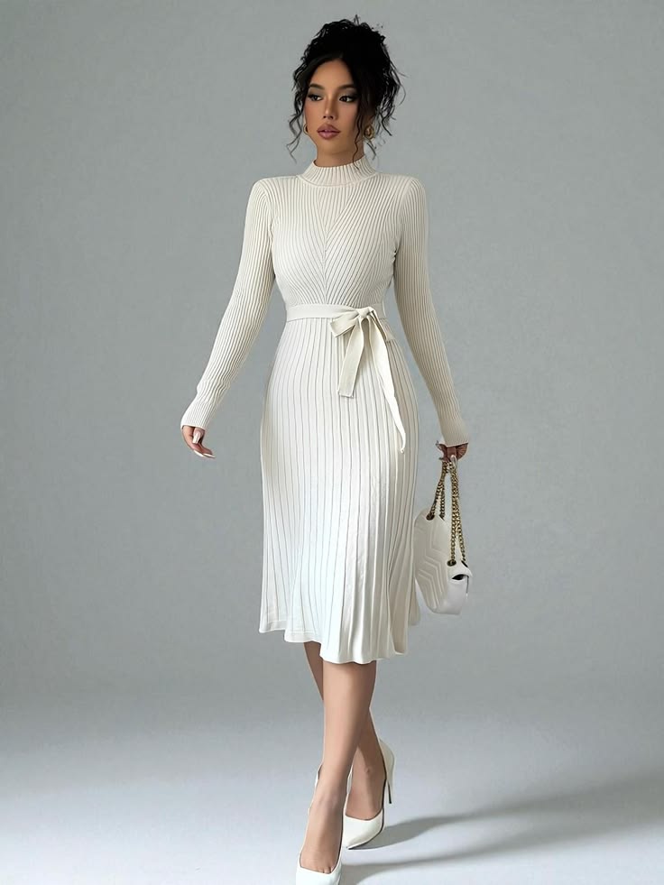 Margot Knit Midi Dress White 1