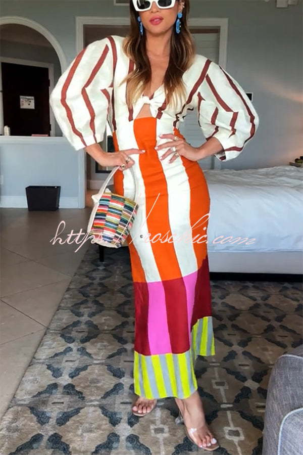 Kaya Linen Maxi Dress Red 1