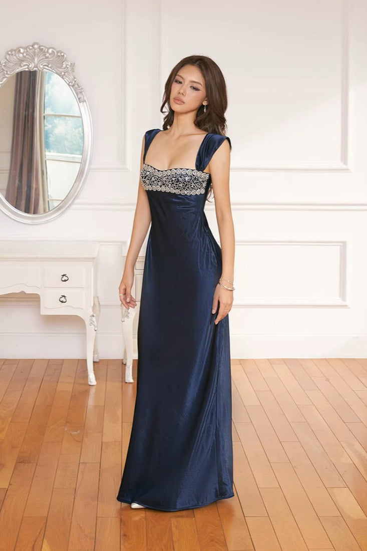 Arabella Rhinestone Ruched Maxi Dress Pink 8