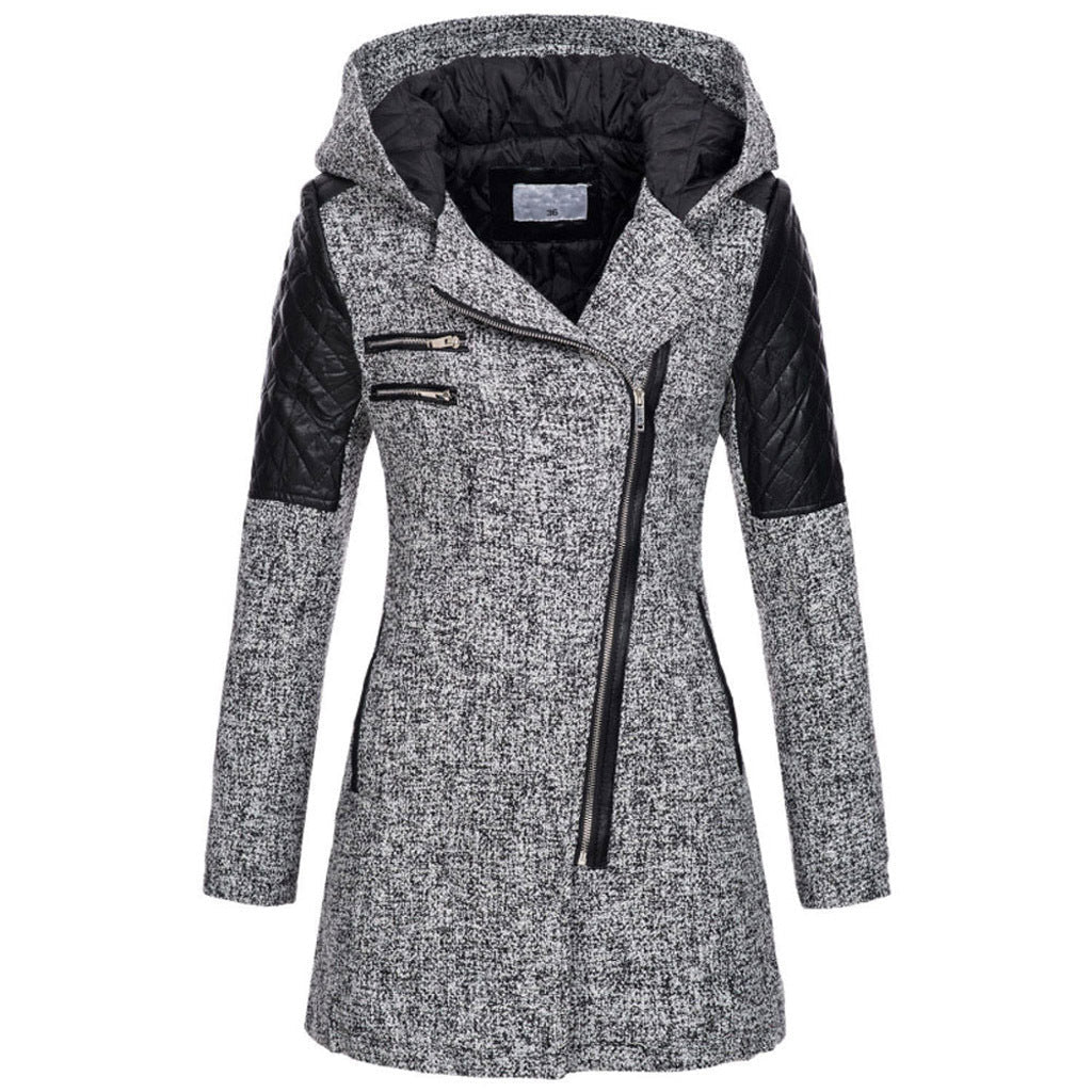Zoë Faux Leather Moto Jacket Dark Grey 5