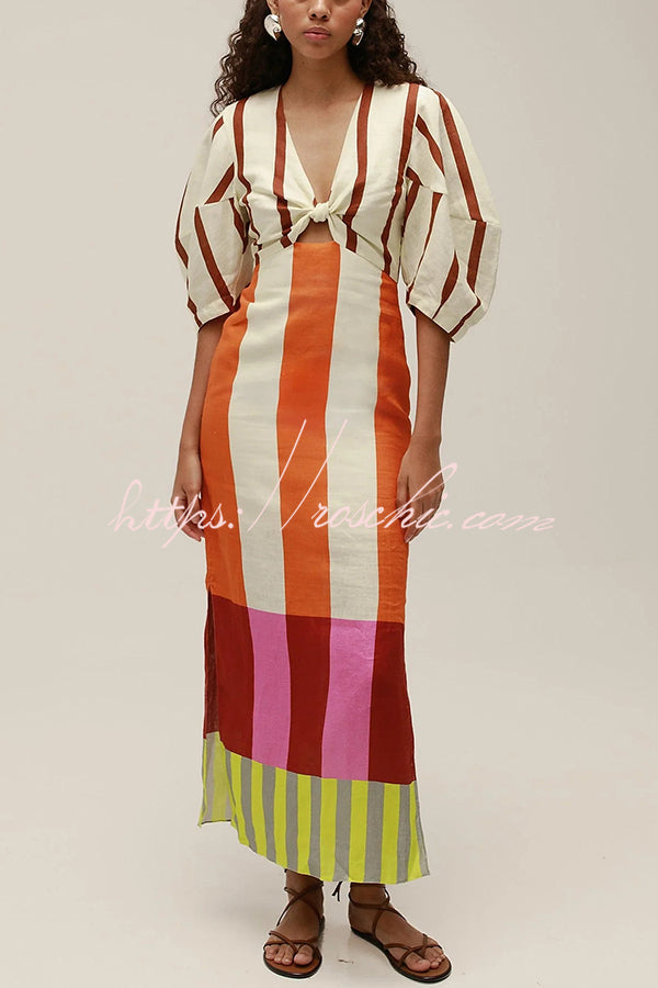 Kaya Linen Maxi Dress Red 5