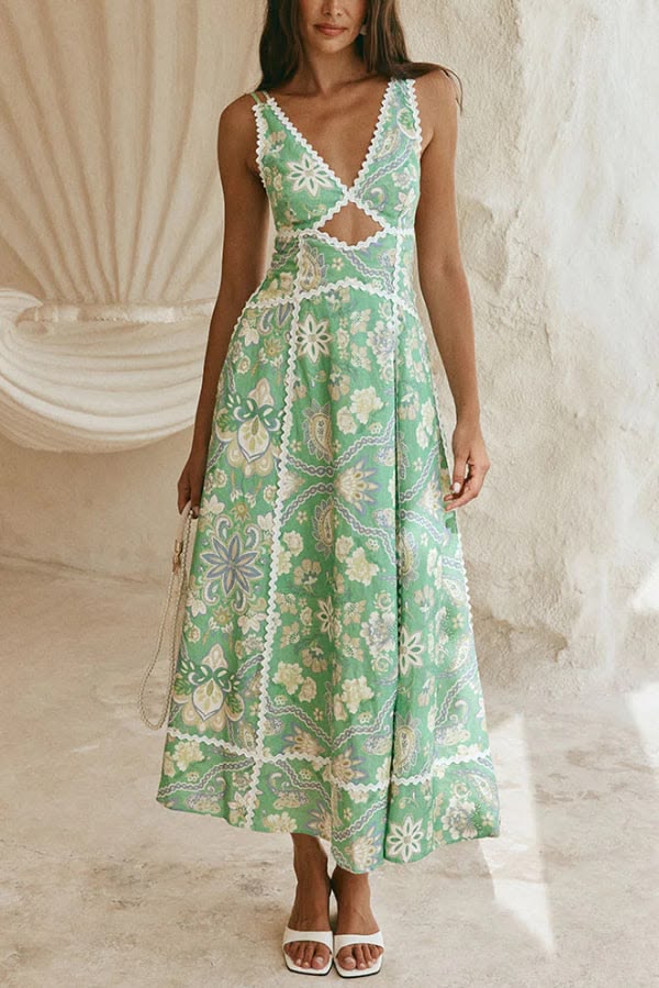Rhea Linen Maxi Dress Multi 1