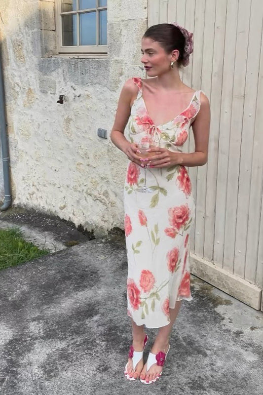 Margot Floral Cami Dress Light Apricot 2