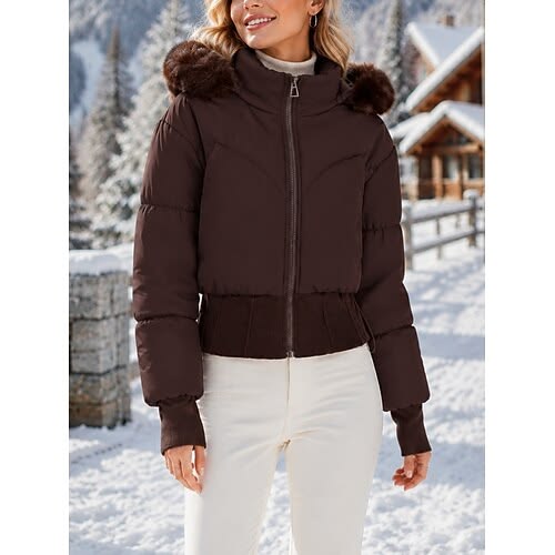 Margot Faux-Fur Hooded Coat Black 1
