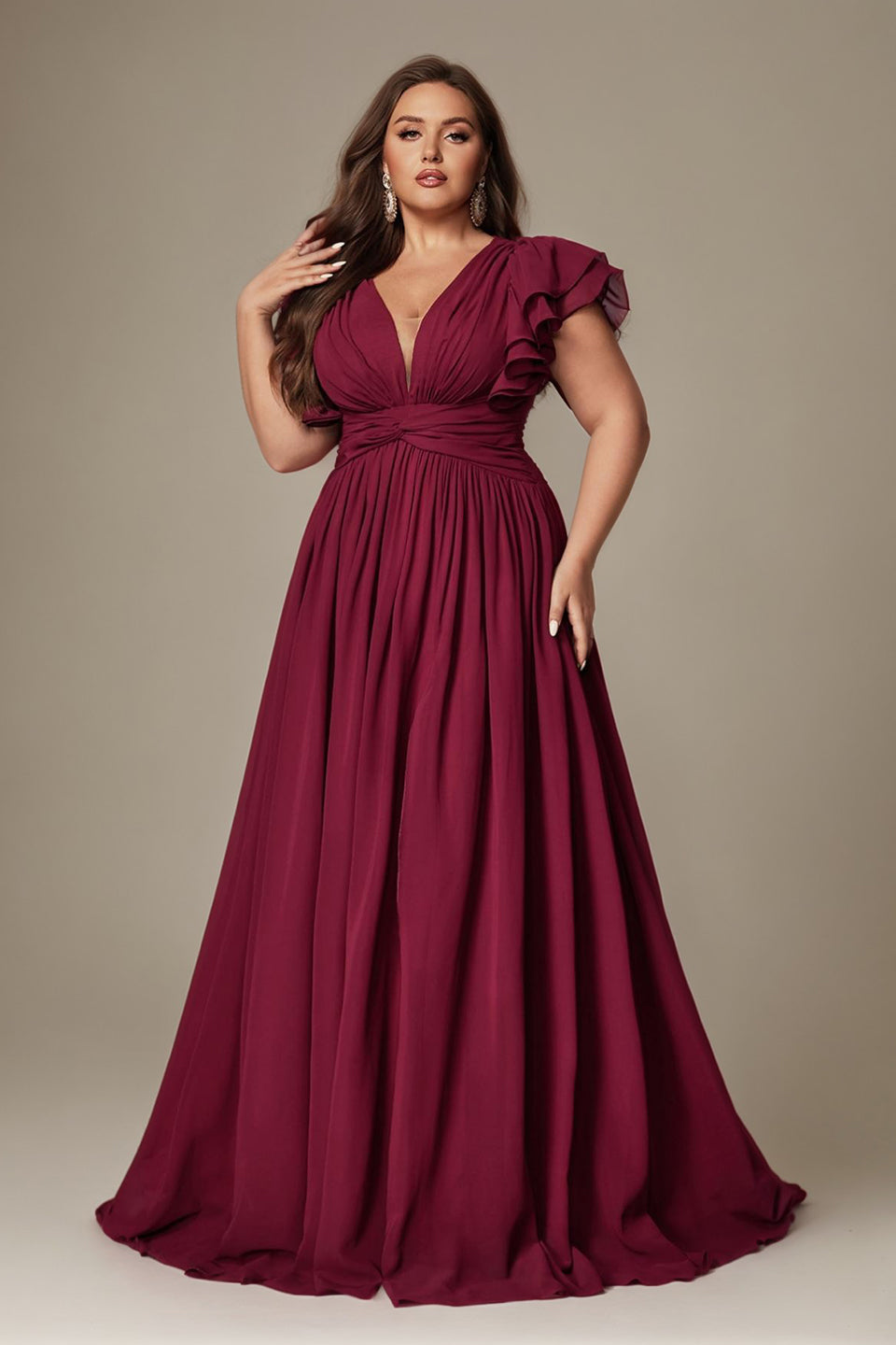 Valentina Ruffle Maxi Dress in Chocolate Orange 10