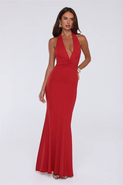 Anaïs Halter Maxi Dress in Red Red 1