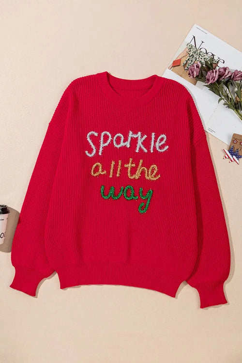 Margot Tinsel Sweater Burgundy 1