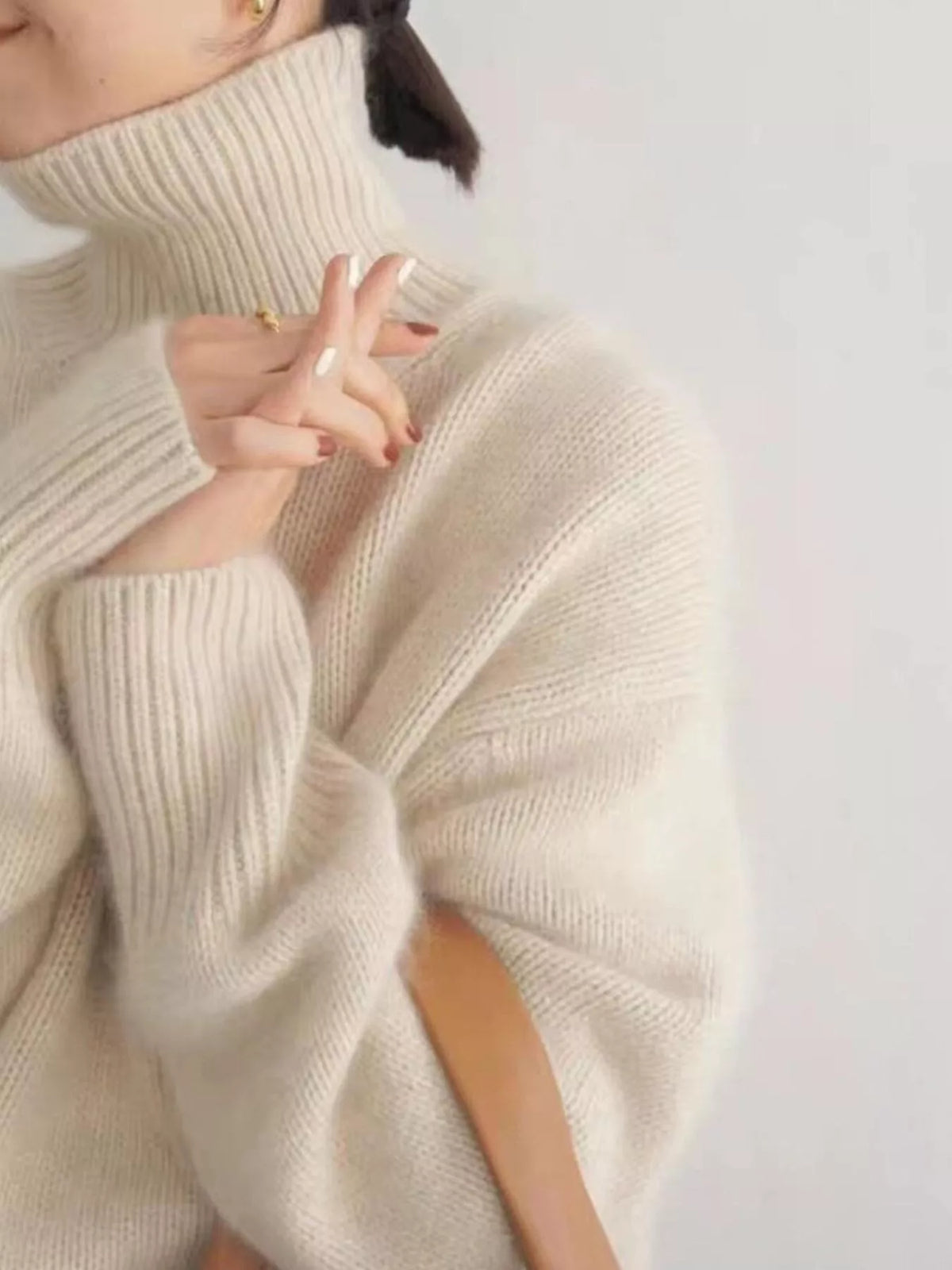 Margot Knit Sweater in Warm Cocoa Apricot 4