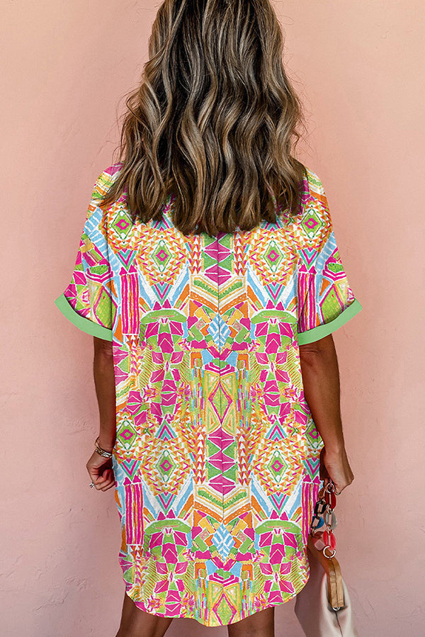 Margot Print Lapel Shirt Dress Multicolor 4
