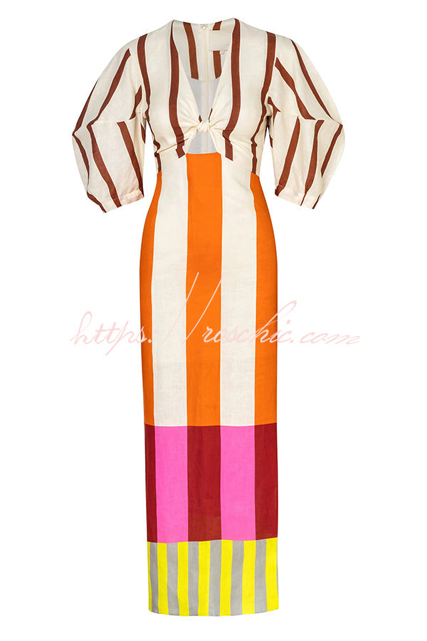 Kaya Linen Maxi Dress Red 7