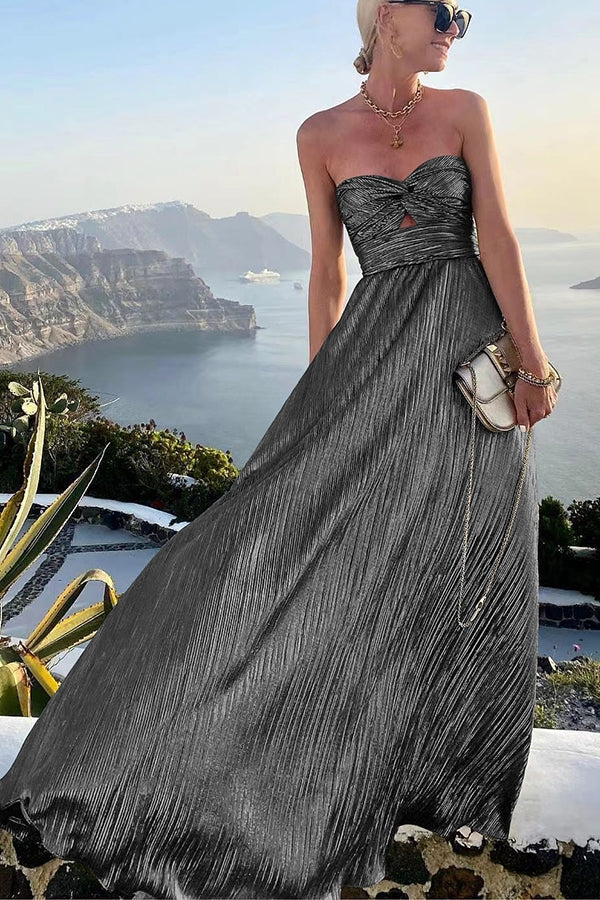 Elowen Off-Shoulder Satin Maxi Dress Blue 9
