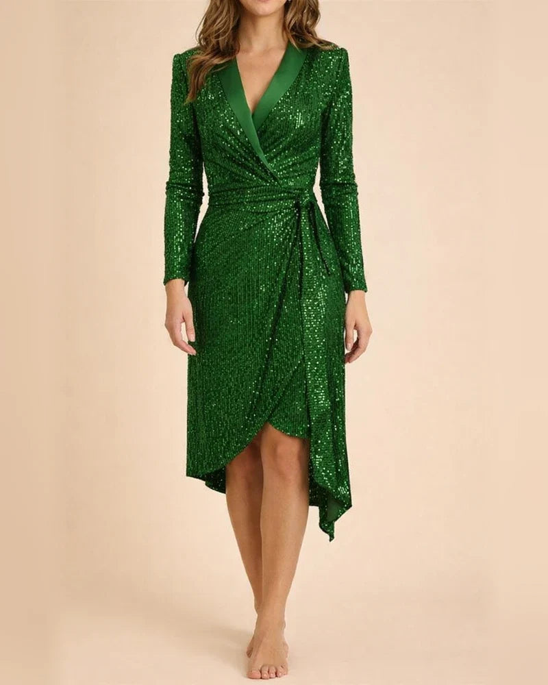 Margot Beaded Collar Dress Green 3