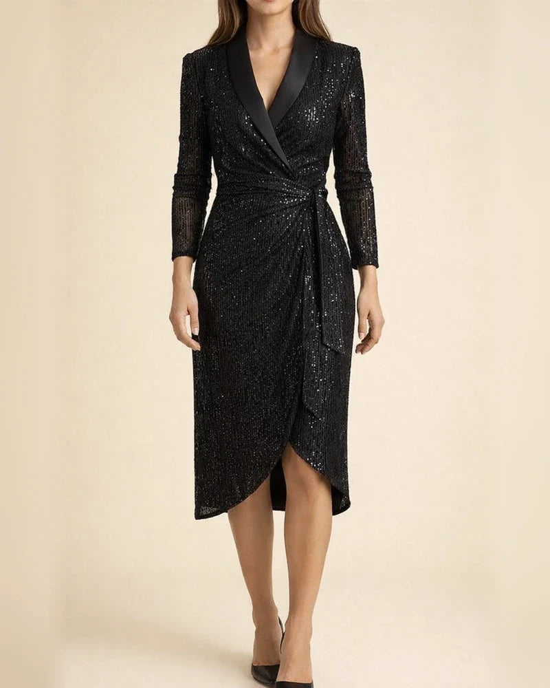 Margot Beaded Collar Dress Blue 1